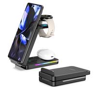 Station de charge sans fil pour Google Pixel Watch 3/2 (pas pour montre 1), support de chargeur sans fil 3 en 1 pour Google Pixel 9 Pro/9/8/7/6/5/4, Pixel Buds Pro