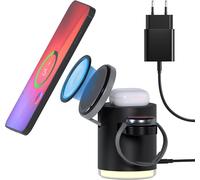 Station De Charge Sans Fil Pour Samsung Par ¿ Chargeur Sans Fil 4 En 1 Certifié Qi2 ¿ Chargeur Induction Pour Samsung Galaxy S25/S24/S23/S22 Series,Watch 7/6/5,Buds ¿ Incl. 25w Adapter,Noir