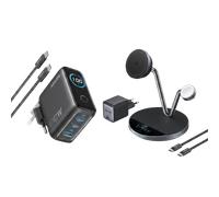 Station de charge sans fil Qi2 Anker Prime (3-en-1) + Anker Chargeur Bloc USB-C 100 W Max 3 Ports
