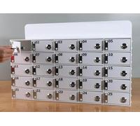 Station de charge sécurisée - Armoire murale à 40 emplacements avec serrures et clés - Rangement pour téléphones, tablettes et appareils - Parfait pour les bureaux et les écoles