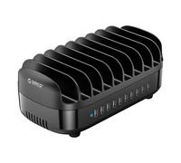 Station de Charge Smartphone et Tablette 10 Ports USB 120W avec Ventilation Noir