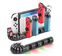 Station de Charge Switch, Dock de Chargement pour Joy-Con et Pro Controller, avec Emplacements de Jeux