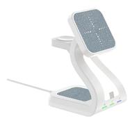 Station de charge texture ABS adaptée pour téléphone, montre, écouteurs, charge rapide 15 W, veilleuse intégrée