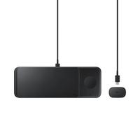 Station de charge TRIO pour Galaxy Watch, écouteurs TWS + câble USB-C noir