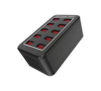 Station de charge USB, 50 W, 10 ports, bandes avec câble de 1,2 m - Chargeur USB pour plusieurs appareils | Pour maison, table de chevet, lieu de travail, voyage, résidence étudiante, Escr