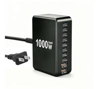 Station de charge USB C multiple 1000 W, bloc de chargeur GaN multi-USB, hub de charge de bureau à 10 ports, adaptateur d'alimentation multi-ports compatible avec MacBook Pro/Air/iPhone 17/16/Galaxy