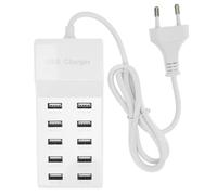 Station de charge USB, chargeur intelligent mural à 10 ports pour plusieurs appareils, prise ue 100-240V
