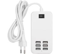 Station De Charge Usb, Chargeur Mural Usb 6 Ports 30 W, Station De Charge Rapide De Bureau 100¿240 V Avec Interrupteur, Pour Iphone, Pour Ipad, Tablette, Ordinateur Portable, Ordinateur(Eu)