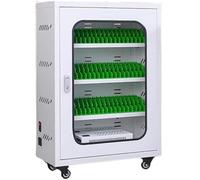 Station de charge USB mobile avec plusieurs ports, casier de rangement roulant pour le chargement des appareils, parfait pour les établissements d'enseignement et les centres de voyage