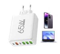 Station De Charge Usb Multi-Ports - Bloc De Chargeur Plusieurs Ports, Prise De Chargeur Mural à 6 Ports | 4 Ports Usb Et 2 Ports Type-C, Adaptateur De Charge De Port 65 W, Station De Charge Rapide Ave