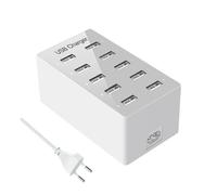 Station de Charge USB Multiple pour iPhone 12/13/14, Samsung Galaxy S22/S23 Ultra/Z Flod/Z Flip, Google, Xiaomi, Huawei, iPad, iPod (Blanc)