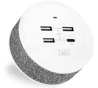 Station de charge USB T'nB Iconiq 3 ports USB-A + 1 pors USB-C (Blanc/Gris)