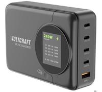 VOLTCRAFT UC-4C1A240W01 Chargeur USB 240 W 4X USB-C®, 1x USB-A Power Delivery 3.0 Noir GaN, USB Power Delivery (USB-PD)