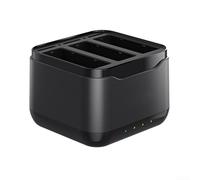 Station de chargement de batterie à 3 baies pour DJI - Pour appareil photo Osmo 360, étui de chargement multi-appareils avec câble USB, boîtier de chargeur portable compact noir