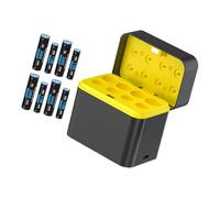 Station de Chargement LiBattery pour 4 Batteries 2A et 4 Batteries 3A avec Couvercle Intelligent, Port de Rapide de Type C, Appareil Compatible