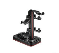 Station de chargement multifonction pour PS5 avec LED esthétique, double support de manette pour PlayStation 5, solution de stockage ABS peu encombrante pour casques