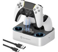 Station De Chargement Pour Manette Ps5, Double Station De Chargement Compatible Avec La Manette Sans Fil Ps5 Dualsense Edge, Indicateur Led, Support De Charge Rapide Pour Manettes Ps5