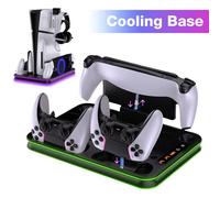 Station de chargement pour manettes jixopn avec éclairage RGB, support vertical Portal pour PlayStation PS5/PS5 Slim (lecteur disque et numérique).