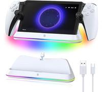 Station de Chargement pour Playstation Portal, Support de Charge Portable avec Lumières RVB, Support de Chargement pour PS5 Portal Accessoires(Blanc)