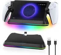 Station de Chargement pour Playstation Portal, Support de Charge Portable avec Lumières RVB, Support de Chargement pour PS5 Portal Accessoires（Noir）