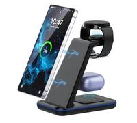 Station de Chargement Samsung, Chargeur Samsung sans Fil 3 en 1, Wireless Charger für Galaxy Ladestation für Galaxy S25 Ultra, Watch Ultra/7/6, Galaxy Buds Wireless Charger(sans Adaptateur)