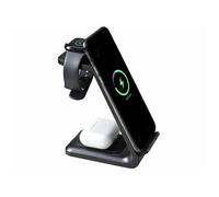 Station de chargement sans fil 3 en 1 - Callstel - Noir - 15W - Recharge iPhone, Apple Watch, AirPods