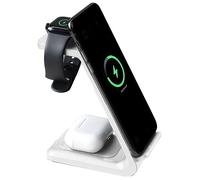 Station De Chargement Sans Fil 3 En 1 Pour Iphone, Apple Watch, Airpods - Coloris Blanc