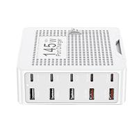 Station De Chargement USB À Ports Multiples | Hub de Recharge pour Casques | Station De Charge 10 Ports 145W PD Intelligent QC 3.0 pour La Maison Ordinateur Portable Tablette Montre Écouteurs