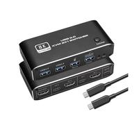 Station de Chargement USB, Commutateur KVM HDMI 2.1 4K 120 Hz USB Double Port 2x1 2x2