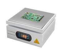 Station de chauffage à souder 750 W avec indicateur LED et micro-ordinateur pour soudure SMD, jusqu'à 400 °C, plaque chauffante pour travaux de réparation (200 x 200 mm)