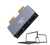 Station de connexion de type C - Convertisseur d'appareil de 90 W avec deux prises - Lecteur multimédia de carte, connexion d'écran du casque - Interface de transmission accélérée pour améliorer la