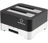 Station de copiage pour disque dur Renkforce RF-DOCKING-02 USB 3.0 SATA 6 Gb/s 2 ports 2.5 pouces, 3.5 pouces avec fonction clonage