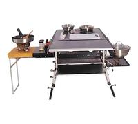 Station de cuisson extérieure portable - Cuisine mobile avec réchaud pliable pour camping, camping-car et hayon - Batterie de cuisine idéale pour les aventures en plein air