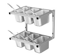 Station de cuisson murale à pizza à 2 étages en acier inoxydable avec 10 grilles pour une organisation efficace de la cuisine