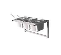 Station de cuisson pour pizza, distributeur de condiments en acier inoxydable avec couvercle et cuillère, design inclinable, ensemble de récipients amovibles pour sauces, fruits et ingrédients
