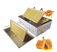 Station de décapsulage d'apiculture, kit d'extraction de miel avec bec verseur, plateau d'égouttement en acier inoxydable et récipient, deux modes de débouchage, pour la maison et le jardin