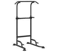 Station de dips Power Tower - vidaXL - Noir - Acier enduit de poudre - 102x95x210 cm - Réglable en hauteur 150-210 cm
