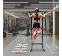 Station de dips / support de dips réglable en hauteur jusqu'à 150 kg - barre de traction et barres parallèles pour la maison - entraîne la poitrine, les bras, le dos, les abdominaux - peu encombrant e