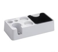 Station de dosage à expresso, avec base antidérapante, organisateur d'outils à café, pour porte-filtres de 51, 53, 58 mm, boîte à chocs amovible, pour un nettoyage facile (blanc)