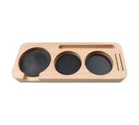 Station de Dosage pour espresso pour bois pour Portefiltre Station(51mm) | pour bois naturel pour robuste, silicone anti-dérapants, slots organisés, compatible 51-58mm, usage domestique
