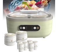 Station de fermentation de 1,75 L: Coupure de yogourt intelligent LCD avec 2 + 6 tasses à double usage et thermostat de précision - Multi-fermenteur compact pour yogourt/kefir/laitier