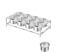 Station de garniture à pizza avec récipients à épices amovibles, présentoir polyvalent pour comptoir de restauration et cuisine, construction en acier inoxydable