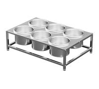 Station de garniture de pizza en acier inoxydable, organiseur à épices à double rangée pour une organisation efficace du comptoir de cuisine et de restaurant