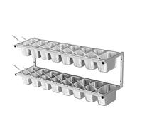 Station de garniture de pizza - Récipients à condiments en acier inoxydable avec couvercles et louches, étagère à épices murale de comptoir pour assaisonnement, sauce et salade