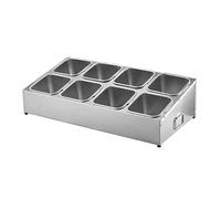 Station de garniture de pizza, station de garniture de pizza, distributeur de condiments en acier inoxydable, support à épices de comptoir avec poignée Orga pour assaisonnement, sauce, salade, confi