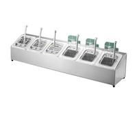 Station de garniture de pizza, station de garniture de pizza, récipients d'assaisonnement en acier inoxydable avec couvercle, accessoires de four à pizza d'extérieur avec plateaux à compartiments po