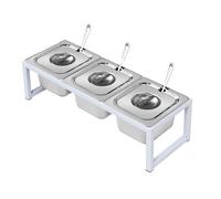Station de garniture de pizza, station de garniture de pizza, station de garniture de pizza en acier inoxydable avec conteneurs amovibles, conteneurs de buffet de support de comptoir pour table de g