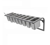 Station de garniture de pizza, support d'organisation d'épices en acier inoxydable, ensemble de conteneurs muraux pour buffet pour sauces, fruits, ingrédients, cuisine, restaurant, garde-manger
