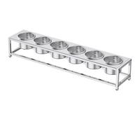 Station de garniture en acier inoxydable - Organiseur de préparation d'ingrédients de cuisine pour comptoirs de restaurant