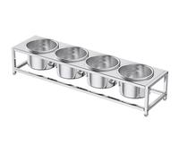 Station de garniture en acier inoxydable - Organiseur de préparation d'ingrédients de cuisine pour comptoirs de restaurant